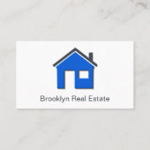 シンプルブルー&グレーホームアイコ実在ンエステートエージェントカー 名刺 (裏面)