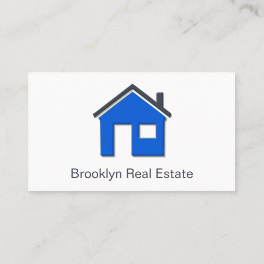 シンプルブルー&グレーホームアイコ実在ンエステートエージェントカー 名刺 (裏面)