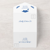 シンプルブルー パーソナライズ セーブ・ザ・デート オールインワン招待状 (外側)