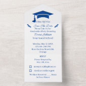 シンプルブルー パーソナライズ セーブ・ザ・デート オールインワン招待状 (内側)