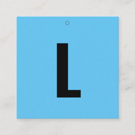 シンプルブルーL衣類サイズスクエア表示ラベル スクエア名刺