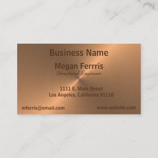 シンプルブロンズ 名刺 (裏面)
