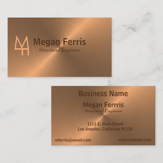 シンプルブロンズ 名刺 (正面/裏面)