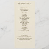 シンプルブロンズ&金ゴールドモノグラ結婚ム式 プログラム (裏面)