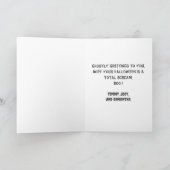 シンプルブーハッピーハローウィンファミリー&フレンズ写真 カード (内部)