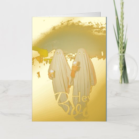 シンプルブーハッピーハローウィンファミリー&フレンズ写真 箔シーズンカード (正面)