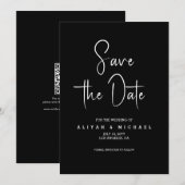 シンプルブ結婚ロ | QRコード日付の保存 招待状 (正面/裏面)