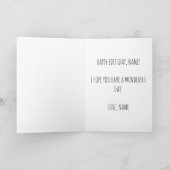 シンプルプニー蛇植物誕生日グリーティングカード カード (内部)