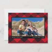 シンプルプモダンライドファミリーフォトクリスマスホリデー シーズンカード (正面)