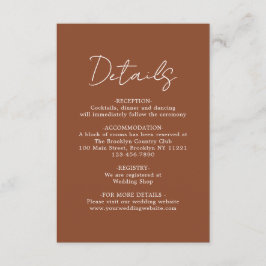 シンプルプモダンライナテラコッタ結婚の詳細 エンクロージャーカード