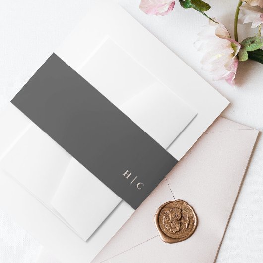 シンプルプモダンライ文字炭クリー結婚ム 招待状ベリーバンド