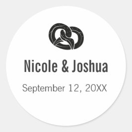 シンプルプモダンレパーソナライズされたッツェル結婚式の引き出物 ラウンドシール