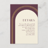 シンプルプラム結婚アーチズゲスト詳細 エンクロージャーカード (正面)