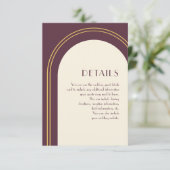 シンプルプラム結婚アーチズゲスト詳細 エンクロージャーカード (スタンド正面)