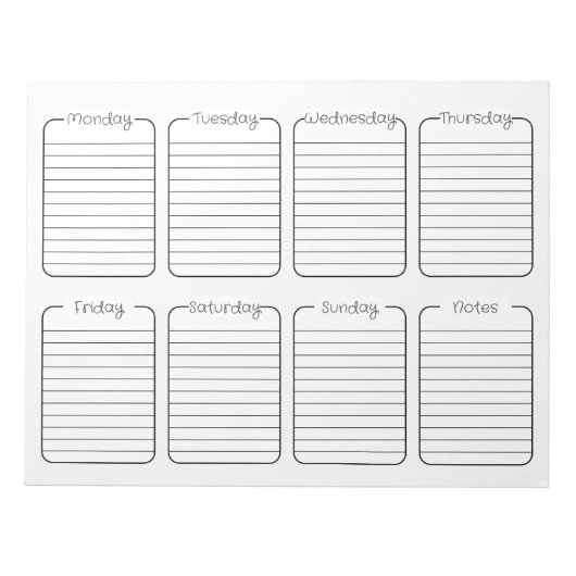 シンプルプランナーホワイトティアカレ遠くにンダー ノートパッド (正面)