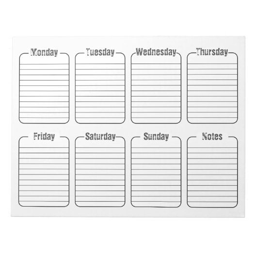 シンプルプランナーホワイトティアカレ遠くにンダー ノートパッド (正面)