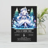 シンプルプリンセス誕生日 招待状 (スタンド正面)