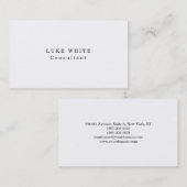 シンプルプレインクラシカルホワイトプロフェッショナルクリエイティブ 名刺 (正面/裏面)
