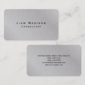 シンプルプレインシルバーグレーミニマルクリエイティブ 名刺 (正面/裏面)