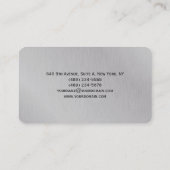 シンプルプレインシルバーグレーミニマルクリエイティブ 名刺 (裏面)