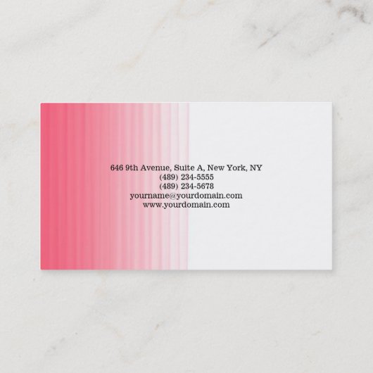 シンプルプレインピンクホワイトミニマルクリエイティブモダン 名刺 (裏面)
