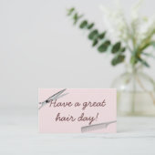 シンプルプレインピンク美容師 名刺 (スタンド正面)