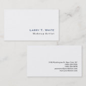 シンプルプレインホワイトブルーメイクアップアーティスト美容師 名刺 (正面/裏面)