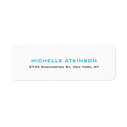 シンプルプレインミニマリストスカイブルー白モダン ラベル (正面)