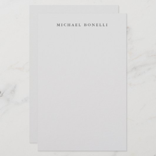 シンプルプレインミニマルエレガントリスモダント薄グレー 便箋 (正面/裏面)