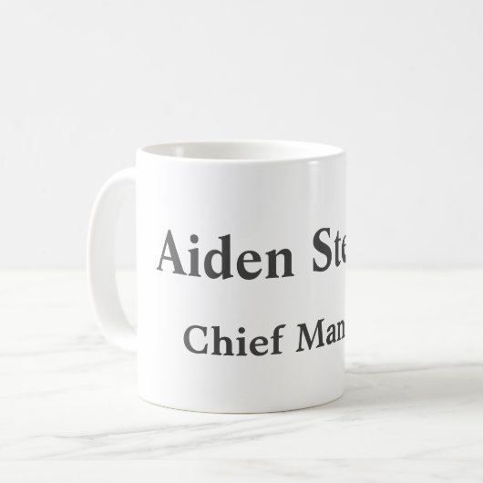 シンプルプレインミニマルクラシカルリストホワイト コーヒーマグカップ (正面左)