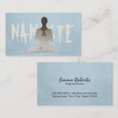 シンプルプレインミントブルーメディエーション&ヨガ 名刺 (正面/裏面)