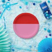 シンプルプレインレッドおよびピンクパーティーお祝い ペーパープレート (パーティー)