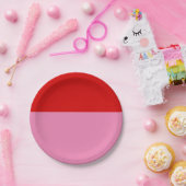 シンプルプレインレッドおよびピンクパーティーお祝い ペーパープレート (パーティー)