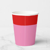 シンプルプレインレッドおよびピンクパーティーお祝い 紙コップ (右)