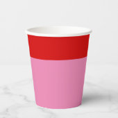 シンプルプレインレッドおよびピンクパーティーお祝い 紙コップ (正面)