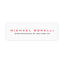 シンプルプレイン読み取り赤白住所 シール