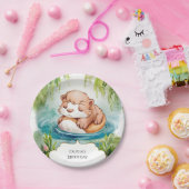 シンプルプレジャーオッター誕生日 ペーパープレート (パーティー)