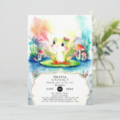 シンプルプレジャーフロッグ誕生日 招待状 (スタンド正面)