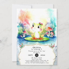 シンプルプレジャーフロッグ誕生日 招待状