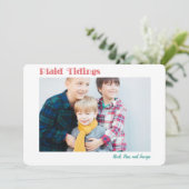 シンプルプレドTidings 1または2フォトホリデーカード シーズンカード (スタンド正面)