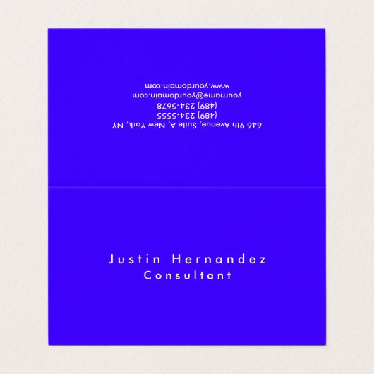 シンプルプレーンエレガントウルトラマリンブルーミニマリスト 名刺 (外部フラット)