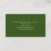 シンプルプレーンエレガントグリーンホワモダンイト 名刺 (裏面)
