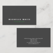 シンプルプレーンエレガントグレイプロフェッショナルモダン 名刺 (正面/裏面)