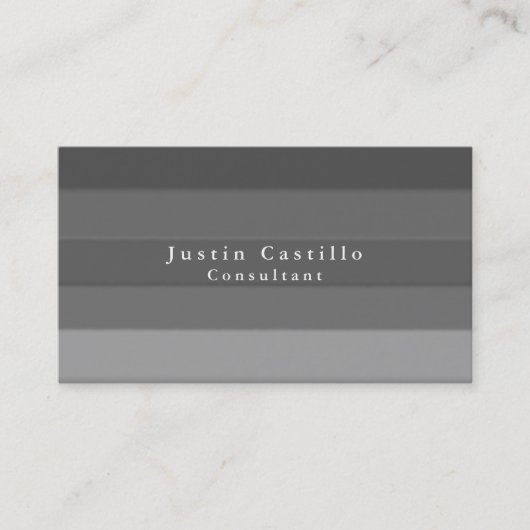 シンプルプレーンエレガントグレストライプのイ 名刺 (正面)