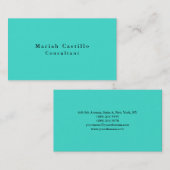 シンプルプレーンエレガントターコイズブルーミニマリスト 名刺 (正面/裏面)