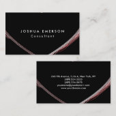 シンプルプレーンエレガントブラックモダンプロフェッショナル 名刺 (正面/裏面)