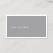 シンプルプレーンエレガントプロフェッショナルグレーホワイトクール 名刺 (正面)