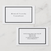 シンプルプレーンエレガント白黒ミニマモダンリスト 名刺 (正面/裏面)