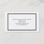シンプルプレーンエレガント白黒ミニマモダンリスト 名刺 (裏面)
