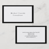 シンプルプレーンエレガント白黒ミニマモダンリスト 名刺 (正面/裏面)